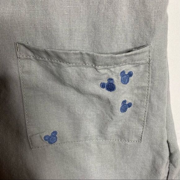 Junk Food Disney Target Mickey Mouse Gray Linen Blend Shorts Romper - Picture 2 of 9